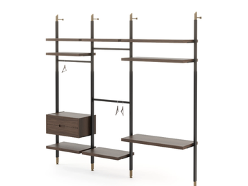 HIS - Sectional walnut walk-in wardrobe by Stylish Club - view 3